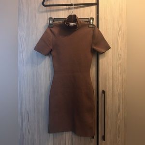 Aritzia Babaton Brown Ribbed Dress